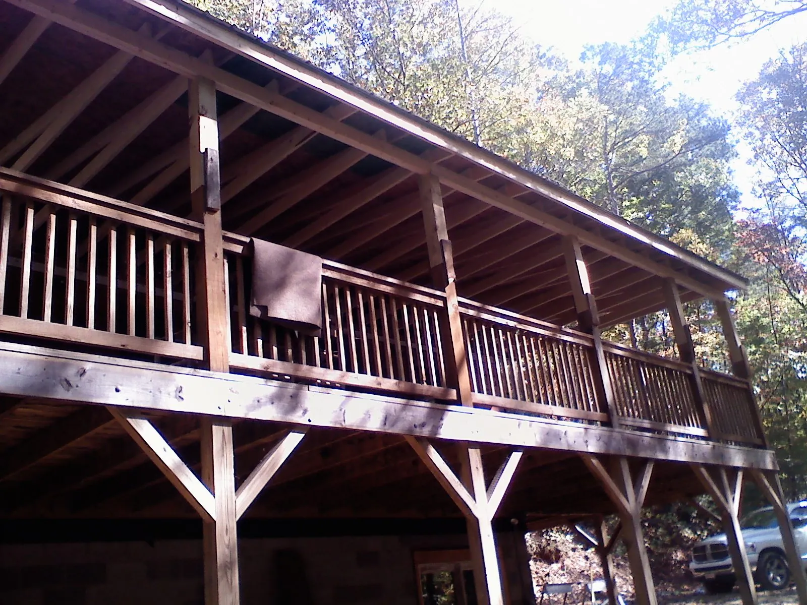 Timber framing under a new elevated porch and deck — Roof Leak Repair in Hookerton by Roofing Brothers